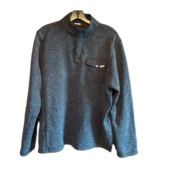 Men’s Woolrich 1/4 snap heather grey size Large - Picture 1 of 6